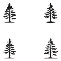 Obraz premium Elegant Black Tree Silhouette Vector on Clean White Background – Perfect for Eco Branding, Organic Packaging, T-Shirts, and Nature-Inspired Commercial Designs . Thank You .