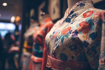 Obraz premium Zoom in on a Japanese garment in a store