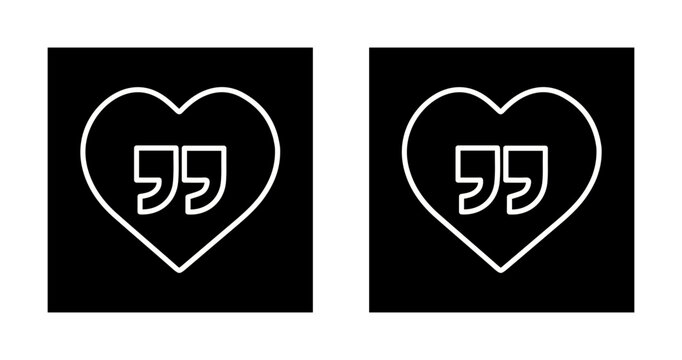 Love Quote Vector Icon