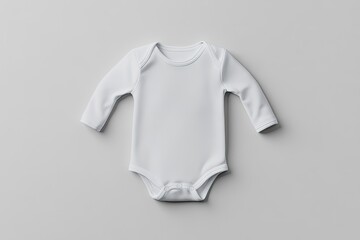 Blank white baby bodysuit, long sleeves