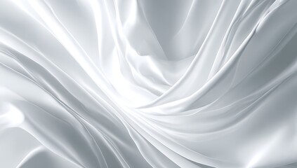 Smooth, flowing white fabric folds