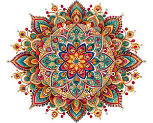 Intricate Colorful Floral Mandala Pattern