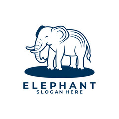 Elephant simple logo design vector. Elephant line logo vector