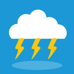Simple and Clear Cloud and Thunder Icon_Expanded Line Icon Design