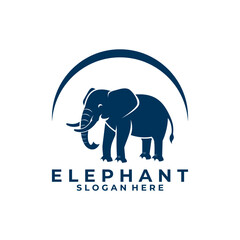 Elephant animal logo design vector template