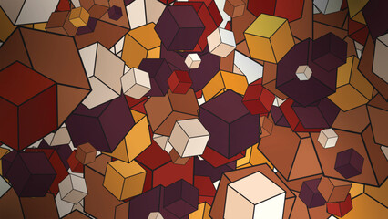 Colorful 3D Geometric Cubes Seamless Vector Background