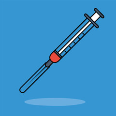 Simple and Clear Injection or Syringe with Cap Icon_Expanded Line Icon Design