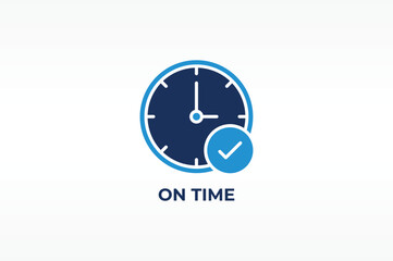 ON TIME vector, icon or logo sign isolated symbol illustration