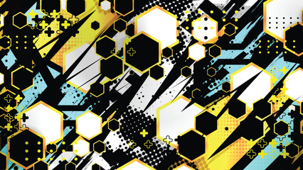 Hexa Clash Abstract Vector Background