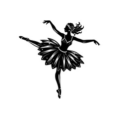 silhouette of a ballerina mid pirouette vector art © PuspanjaliRani