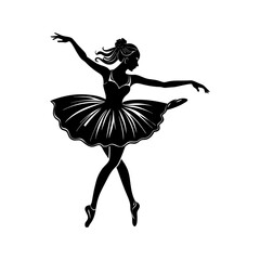 silhouette of a ballerina mid pirouette vector art © PuspanjaliRani