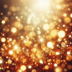 "Warm golden bokeh background with soft glowing circles and gentle sparkle, festive and luxurious illumination"

