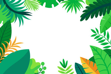 tropical jungle foliage frame exotic nature border design