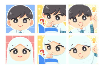 set of funny faces