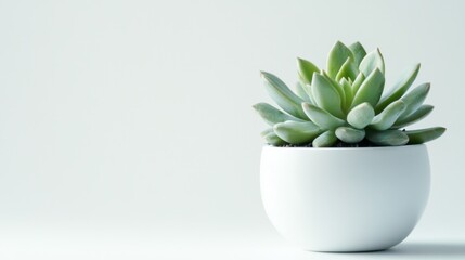 Fresh and Minimalistic Arrangement of Succulent Plant in White Pot