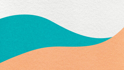 Abstract white, turquoise, coral texture paper background, wavy layers. Wave pattern with copy space for banner