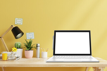 Obraz premium Laptop Tablet with Pen Mockup