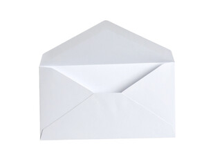 White mini envelope, isolated on white, ideal for notes, cards, and small messages.