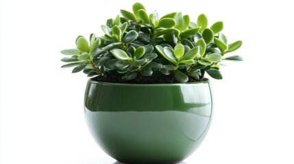 Obraz premium Lush Green Succulent Plant in Modern Ceramic Pot on White Background