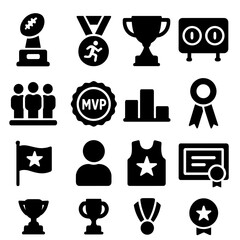 Certificate scoreboard podium cup award sports medal vector champion ribbon icons icon