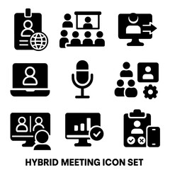 Icons form group meetings vector feedback discussion hybrid screen participant icon badge