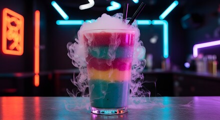 Rainbow salad bowl with AI-picked ingredients tailored to DNA scan, surrounded by digital nutrition info

