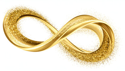 Golden Infinity Symbol with Glitter Trail.