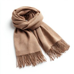 Beige wool shawl with fringe (1)