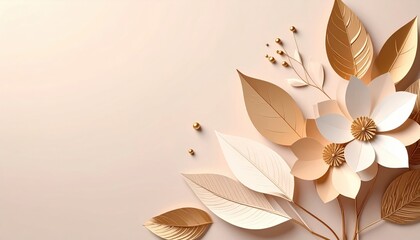 Elegant paper flower arrangement creative studio digital art soft minimalist environment close-up view floral design concept