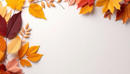 Autumn leaves arrangement natural setting graphic design minimalist aesthetic close-up seasonal beauty
