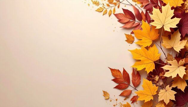 Autumn leaves falling nature background seasonal decor warm colors close-up view natural beauty