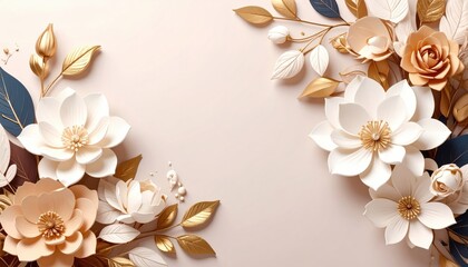 Elegant floral arrangement studio setting digital art soft background close-up view aesthetic inspiration for home decor