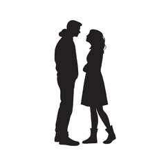 silhouette of a couple in love without vector art