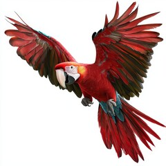 Scarlet Macaw in Flight