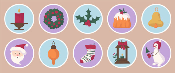 Festive Christmas Stickers: Santa, Snowman and Ornament