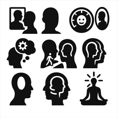 Consciousness emotion white awareness punctuation only self typography clarity vector icon