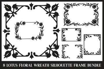 8 Lotus Floral Frame Bundle