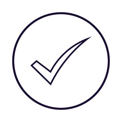 Bold Black Check Mark Inside Black Circle – Minimal Approval Symbol on White Background