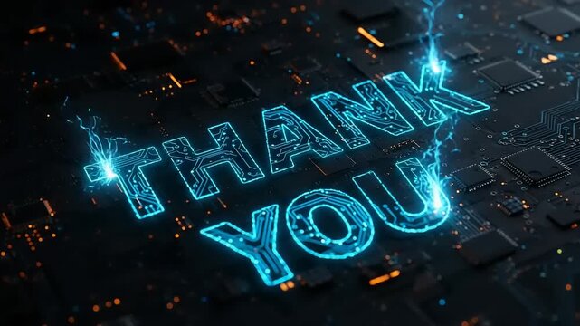 Thank you message on a circuit board