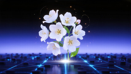 spring flowers in the night