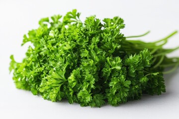 Fresh parsley isolated on a white background.
