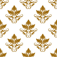 Native ethnic thai geometric pattern samless gold and red on a light gray background. Native thai fabric tiles, temple, wallpaper, carpets.