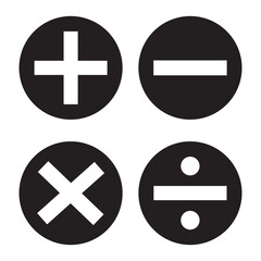 Obraz premium plus and minus vector icon, plus-minus math sign, positive and negative symbol, addition and subtraction sign, vector illustration on transparent background 