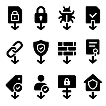 Icon virus zone scan tag download secure firewall safe icons vector checksum