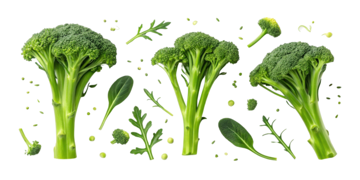 Fresh broccolini and vibrant greens create colorful display of healthy vegetables perfect for any dish or salad