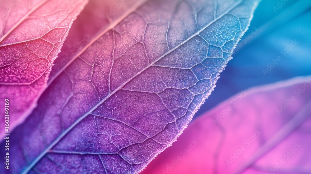 Wall mural vibrant close-up of abstract leaves showing intricate patterns. colors blend beautifully to create a