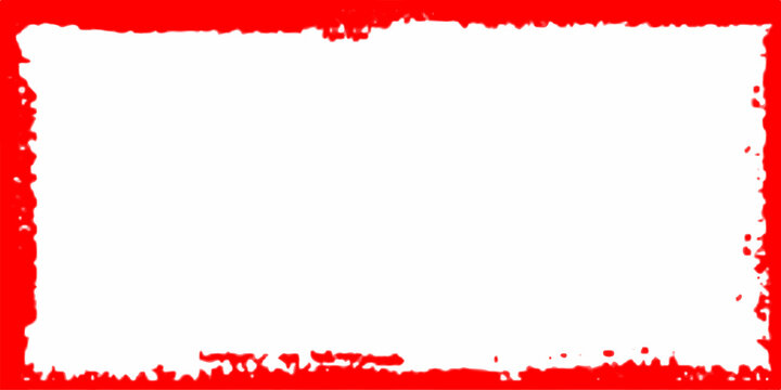Rectangle background with a red frame. Painted by hand with a rough brush. Grunge frame