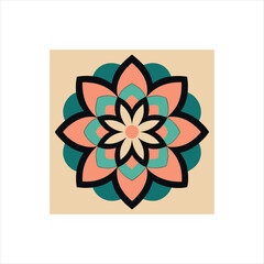 Asymmetrical intricate geometric mandala design