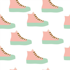 Back to School Vector Seamless Pattern with Cute Supplies and Stationery