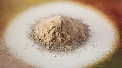 cocoa powder on a white background